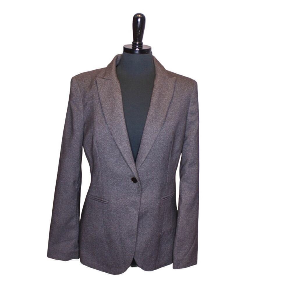 Calvin Klein Single Button Blazer Jacket Gray Size 8